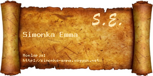 Simonka Emma névjegykártya